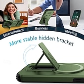 olcso iPhone-tokok-telefon Ügy Kompatibilitás iPhone 17 Pro Max 17 Air 17 Fekete tok Állvánnyal Ütésálló Páncél PC PU bőr