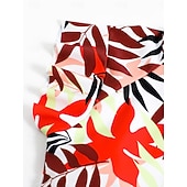 levne Jednodílné plavky-Dámské jedndílné plavky zeštíhlující zip přední palm monokini kontrola břicha vysoký pas slim dovolená plážové oblečení květinové listy kulatý výstřih krátké rukávy plavky