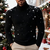 economico maglione pullover da uomo-Per uomo Maglione di Natale Maglioni di Natale Maglione per le feste Maglione Maglione a maglia A Coste Maglia Top Regolari Lavorato a maglia Semplice Dolcevita Moda Casual Vacanza Abbigliamento