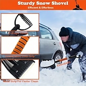 voordelige verwarming en koeling-Sneeuwborstel- en schraperset van 41 inch voor auto's - 5-in-1 telescopische ijskrabber met rubberen borstel, schuimrubberen handvat, 270° draaibare kop en schep - universeel sneeuwruimgereedschap