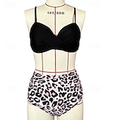 זול טנקיני וביקיני לגלישה-בגדי ריקוד נשים בגד ים מקומט סטים של ביקיני בגדי ים אחיד בגדי ים ורוד בהיר שחור נושם ללא שרוולים - גלישה חוף שחייה קיץ