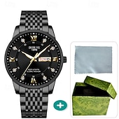 cheap Quartz Watches-Fashionable Men's Wristwatch High-end Men's Quartz Watch Date Calendar Luminous Dial Rhinestone Decoration The Best Gift Choice for Men