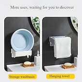 halpa Keittiövälineet ja -laitteet-5 kpl kokoontaitettava monitoiminen roskapussiteline seinälle, muovipussiteline kotikeittiöön ja kylpyhuoneeseen, monikäyttöinen roskapussiteline, ei poraamista