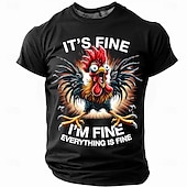 Χαμηλού Κόστους Αστεία μπλουζάκια για άνδρες-Είναι Καλά Είμαι Καλά Όλα Είναι Καλά Αστεία Κότα Ανδρική Γραφική Τ-shirt Κοντομάνικη Meme Tee