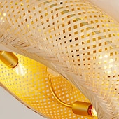 economico Lampade da soffitto con dimmer-ventilatore da soffitto in bambù con luce