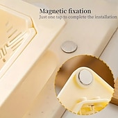 economico Utensili frutta e verdura-Cestello magnetico per lavello da 2 pezzi - scolapiatti da cucina pieghevole in plastica resistente con fondo anti-foratura e apertura a torsione, forte chiusura magnetica &amp; lavastoviglie