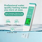 cheap Household Appliances-Digital Water Quality Tester Pen 3-in-1 Professional Tds Water Tester Pen Measures Tds Levels Conductivity And Temperature Suitable For Drinking Water Hydroponics Aquariums And Swimming Pools