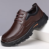 voordelige Casual Veterschoenen-Herenschoenen van bruin imitatieleer, comfortabel vetermodel, stijlvolle dagelijkse schoenen voor werk, reizen en casual uitjes