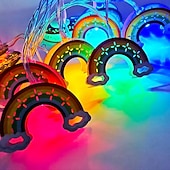 economico Luci interne a batteria e USB-Luci a stringa fatate LED arco di ferro 1.5m 10 LED funziona a batteria decorativa luci da appendere per festa di capodanno matrimonio stanza dei bambini