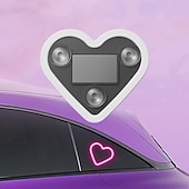 billiga Invändiga bilaccessoarer-Solcellsdrivna bilinteriör miljöljus hjärtformade neon LED-fönsterljus inredningsbelysning idealisk för fordonstillverkning LED miljöbelysning Alla hjärtans dag-present