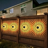 cheap Landscape Lights-2/4 PCS Solar Powered Peony Shaped Garden Wall Light Outdoor Waterproof Fence Light for Wedding Holiday Yard Pathway Backyard Walkway Porchboard Fence Decoration