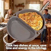 abordables Ustensiles de cuisine-Poêle pliante double, poêle antiadhésive à double fond
