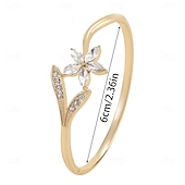 cheap Bracelets-Zircon Classic Flower Shape Fashion Cute Personalized Trendy Chrome Bracelet Jewelry Silver / Golden For Wedding Party Engagement Prom