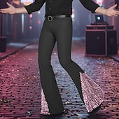 Недорогие Вспышка-Муж. Штаны Костюм Беллое дно Расклешенные брюки Брюки для выпускного Пэчворк Блестящий металл Полотняное плетение Комфорт Полная длина Для вечеринок Бизнес Повседневные Мода Уличный стиль