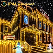 Недорогие Питание от электросети-Рождественская сосулька, 33 фута, 400 светодиодов, 48 капель, 8 функций, таймер, дистанционное управление, прозрачный провод, подключаемые гирлянды, праздничные, свадебные, вечерние, декоративные огни, низкое напряжение, безопасная розетка