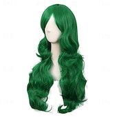 baratos Perucas de Carnaval-Peruca de Carnaval 2026 Vermelho Preta Azul Encaracolado Longo Peruca sintética para festivais Mardi Gras Parada Cabelo para fantasia de cosplay para Feminino