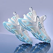 Χαμηλού Κόστους Ανδρικά Παπούτσια Τρεξίματος-Ανδρικά λευκά και γκρι αθλητικά αθλητικά παπούτσια - παπούτσια υψηλών επιδόσεων με αναπνεύσιμο σχεδιασμό για τρέξιμο, υπαίθριες δραστηριότητες και καθημερινή χρήση