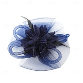 abordables Fascinateurs-Coiffe Tulle Chapeau Fedora Mariage Fête du thé Course de Chevaux Cocktail Élégant ancien Avec Tulle Casque Couvre-chef