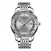 baratos Relógios Quartz-Relógio de Pulso Masculino Avançado Relógio de Quartzo Fashion Masculino Case de Aço Inoxidável Strap Data do Calendário Dial Luminosa A Melhor Opção de Presente para Homens