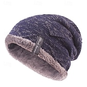 economico Cappello a cuffia-Per uomo Unisex Berretto Cappelli Invernali Berretti Cappello lavorato a maglia Berretto Invernale Nero Vino Fibre Acriliche Lavorato a maglia Pile Accogliente Abbigliamento quotidiano Uscire Colore