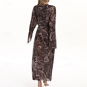 levne Rash guardy One Piece-Dámské Plážové zahalovací šaty Dlouhé splývavé kimono kardigany Grafika Cikánský Krátká noha Šifón Ochrana proti UV záření Prodyšné Dlouhý rukáv Plavky Surfování Plážové prázdniny Léto