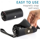 baratos armazenamento de bagagem e viagem-Organizador de comprimidos semanal para 2 doses diárias com estojo em couro PU, caixa organizadora de comprimidos para 7 dias, ideal para viagens - dispensador portátil de comprimidos AM/PM para