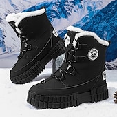 preiswerte Winter- und Schneestiefel-Schwarze, wasserdichte Herren-Winterstiefel mit Fellfutter und griffiger Sohle – strapazierfähiges und isoliertes Schuhwerk für Schnee, Wanderungen und Winterabenteuer