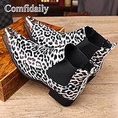 cheap Chelsea Boots-Men's Brown Leopard Print Chelsea Boots – Trendy and Bold Design, Ideal for Casual Wear, Street Style and Fashion-forward Occasions