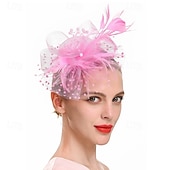 cheap Fascinators-Headdress Feathers Beads Wedding Birthday Elegant Vintage With Rhinestone Headpiece Headwear