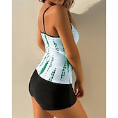cheap Surfing Tankinis &amp; Bikinis-Women's Tankini Sets Bathing Suit Swimwear Swimwear Black White UV Protection Sleeveless - Surfing Beach Swimming Summer