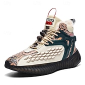 abordables Zapatillas Informales-Hombre Zapatillas de deporte Zapatos de Navidad Forro de Lana Zapatos para correr Zapatos de Paseo Casual Punto Cómodo Antideslizante Transpirable Botines / Hasta el Tobillo Cordones Negro Blanco Rojo