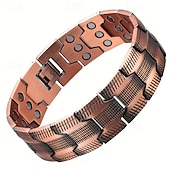 billiga Hemutrustning-herrmagnetiskt armband - tre rader stark magnet - justerbart magnetiskt pärlarmband, elegant smycke i legering som present till pappa, mamma, jul, födelsedag, flera färger, herrmagnetiskt armband