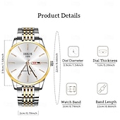 baratos Relógios Quartz-Relógio Masculino Avançado Relógio de Quartzo Fashion Masculino com Exibição de Calendário Semanal À prova d'água IPX4 Luz Noturna Adequado para Viagens de Negócios Uso Diário e a Melhor Escolha de