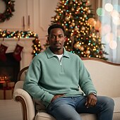 economico Natale-Per uomo Magliette Polo a Nido d'Ape Testurizzato All'aperto Casual Zip a un quarto Manica Lunga Moda Moderno Tinta unica Testurizzato Lavorato a maglia Primavera &amp; Autunno Tutte le stagioni