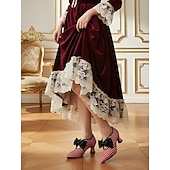 cheap Valentine's Day-Women's Red Polka Dot High Heel Pumps with Black Bows - Retro Vintage Style Shoes for Valentine's Day, Parties, and Special Occasions