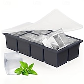 ieftine Accesorii Gheață-1 pachet tavă mare pentru cuburi de gheață pentru whisky Mașină de fabricare a cuburi de gheață pătrată mare pentru cocktail - tăvi de gheață de modă veche din silicon Tavi de gheață cuburi uriașe de 2 inch pentru whisky