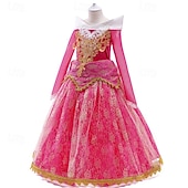 baratos Fantasia de Menina-Vestido de festa infantil feminino para a Semana do Livro 2026, com estampa floral, manga longa, para ocasiões formais, apresentações e eventos especiais. Renda, estilo princesa, maxi, para uso diário, com modelagem evasê e tule. Disponível nas cores rosa