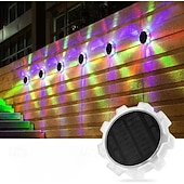 cheap Landscape Lights-Solar Ground Lights Outdoor 1 Pack, Solar Ground Lights Waterproof, 4 Modes LED Ground Lights Outdoor Christmas Lights Stick in Ground,Color Changing for Yard, Wall, Deck, Garden, Pathway