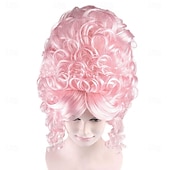  Rokokoo-tyylinen Ranskan vallankumouksen naisten peruukki kuningatarhahmo cosplay peruukki hengittävä hattu ilman lakkia synteettinen kuituperuukki