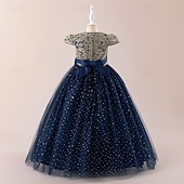 abordables Robes de fête-Enfants Fille Robe Robe de Soirée Couleur Unie Sans manches Formel Performance Occasion Spéciale Noeud de cravate Mode Quotidien Princesse Polyester Maxi Robe de Soirée Robe évasée Robe en Tulle Ét