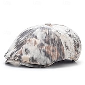 abordables Chapeaux homme-Homme Casquette Plate Chapeau Ascot Casquette Gavroche Noir Blanche Polyester Mode Occasionnel Rue Quotidien Teinture par nouage Réglable Écran solaire Respirant