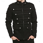 cheap Outfits-Retro Vintage Rococo Punk &amp; Gothic Coat Circus Jacket Long Sleeves Prince Aristocrat Fancy Dress Men's Carnival Event / Party Casual Daily Adults' Coat Spring Fall &amp; Winter