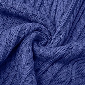 baratos suéter pulôver masculino-Homens camisolas de natal Pulôver suéter Cabo Tricotar Tops regulares Tricotado Quarter Zip Tecido Colarinho Chinês Contemporâneo Moderno Casual Natal Trabalho Roupa Primavera Outono &amp; inverno Azul