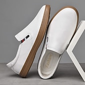 economico Scarpe Casual Slip-On-sneakers slip-on bianche da uomo | design minimalista ed elegante, facili da indossare e togliere | perfette per l'uso quotidiano, lo shopping e il tempo libero