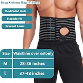 abordables Aparatos ortopédicos-Cinturón de ostomía ajustable para hombres y mujeres, funda de soporte para estoma con orificio/abertura para bolsa de ostomía, colostomía, ileostomía o urostomía, sujetador de bolsa para ostomía