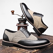 Χαμηλού Κόστους Μπρογκ παπούτσια-Κλασικά καφέ δερμάτινα παπούτσια για άνδρες με τρύπες – κομψά επίσημα υποδήματα για χριστουγεννιάτικα δείπνα και ειδικές περιστάσεις