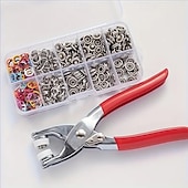 Недорогие искусство, ремесла и шитье-100 наборов металлических кнопок с плоскогубцами, набор пресс-инструментов, идеально подходит для самостоятельного изготовления одежды, головных уборов и шитья, набор застежек-кнопок для пошива одежды