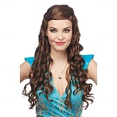 abordables Pelucas históricas-Peluca de princesa medieval para fiesta de carnaval