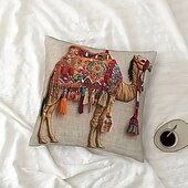 halpa Heitä tyynyt, insertit ja kannet-värikäs kamelikuvioinen tyynynpäällinen 2d-tasapainolla, pehmeä ja mukava polyesterimateriaalista valmistettu koristeellinen tyynynpäällinen maalaistalon autotoimiston olohuoneen kodin aksenttiin