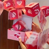 זול מתנות-קופסת מתנה קופצת הפתעה קופצת קפיצה לימי הולדת, יום האהבה, חג המולד, חתונות, פסטיבלים, מזומן, פיצוץ, קופסת מעטפה אדומה יוקרתית, קופסת מתנה למסיבה